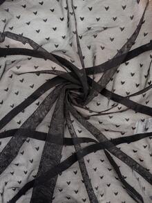 Váy ngủ ren hở lưng họa tiết trái tim gợi cảm khi đi chơi - màu đen - Xem 7