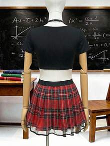 3pcs Sexy Student Role Play Costume Set For Women - Multicolor - View 2