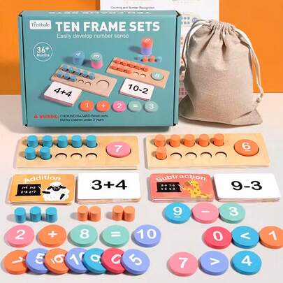 MINKOJA - BESTSELLERS Juegos de matemáticas aritméticas de madera para niños, descomposición aritmética digital, juegos Montessori, juguetes educativos de aprendizaje temprano para bebés, juguetes de madera (adecuados para mayores de 3 años)