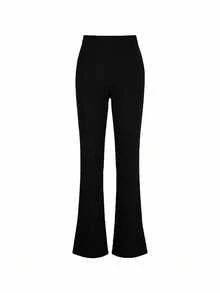 Rafferiza 优雅通勤修身显腿长喇叭裤 - 黑色 - 查看 2