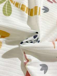 SHEIN Playful Pals 男宝宝夏季卡通恐龙印花无袖背心+纯绿色短裤套装，活泼可爱，适合户外探险、舒适居家穿着以及欢乐派对时光 - 棕色 - 查看 6