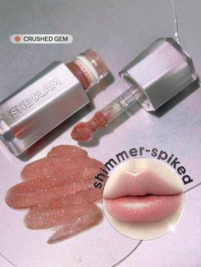 SHEGLAM Glitter Whip Liquid Lipstick-Crushed Gem Brand Beauty Makeup Face Paint Cosmetic For Women Girls Perfect For Winter Spring Ideal For Y2K Fancy Fashion Suitable For Birthday Valentine'S Day Gift Rave Party Ready Best Color