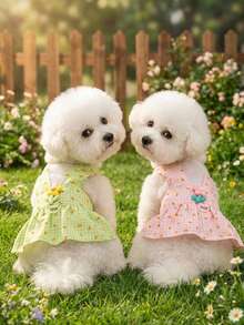 PETSIN Dog Clothing, Cat Clothing, Animal Skirts, Pet Spring/Summer New Collection, Puppy Dress, Princess Versatile Dress, Printed Stripes, Small Animal Clothing, Cool Sunscreen - Multicolor - View 2