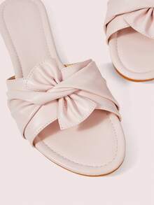 CUCCOO DOLLMOD Ladies Pink Comfortable Flat Sandals, Sweet Style Bow-Soled Sandals Spring Shoes - Pink - View 8