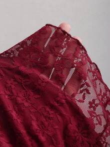 Sweetra Spring/Summer New Arrival Sleeveless Dress, Waist-Cinching Slimming Design, Lace Fabric, Suitable For Parties, Birthday Celebrations - Burgundy - View 3