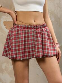 Rina Fox Women's Casual Plaid Ruffle Hem Mini Skirt, Summer - Multicolor - View 1