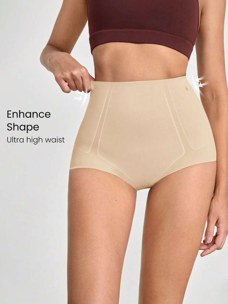 1 Pack Sculpt Fit High-Rise Waist Smoothing Effect Coverage Underwear Daily Casual