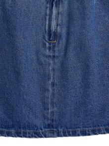 GlowEve Women's Casual Versatile Side Tie Denim Skirt - Blue - View 6