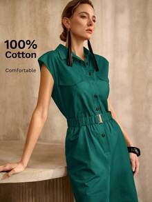 MOTF PREMIUM Bộ áo liền quần tay cánh dơi, chất liệu 100% cotton, kiểu dáng cổ điển. - Màu xanh ngọc - Xem 1