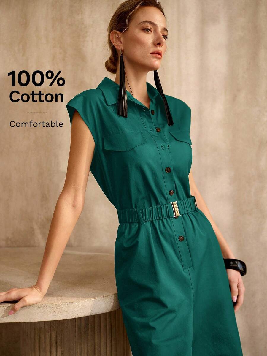 MOTF PREMIUM Bộ áo liền quần tay cánh dơi, chất liệu 100% cotton, kiểu dáng cổ điển. - Màu xanh ngọc - Xem 1