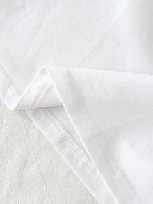 Tseoso 两件装休闲简约撞色狗牙刺绣基础款圆领短袖T恤，适合外出、街头风、时尚、亲子装、姐妹装，春夏皆宜。 - 黑與白 - 查看 7