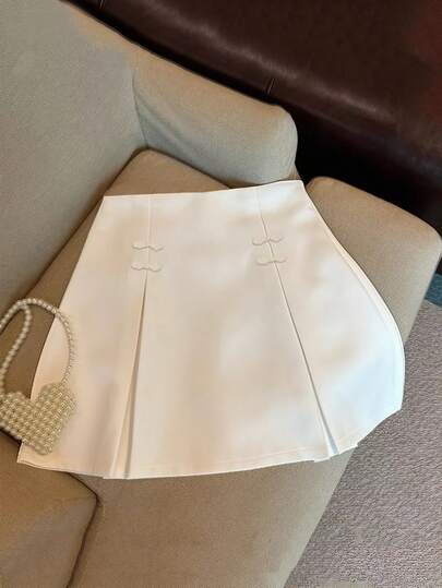 GlowEve CURVE 大码女式纯色百褶休闲百搭约会外出迷你裙