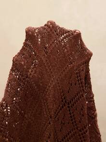 Nevyona Women's All-Match Minimalist Hollow Out Versatile Beach Vacation Style Dress - Coffee Brown - View 8