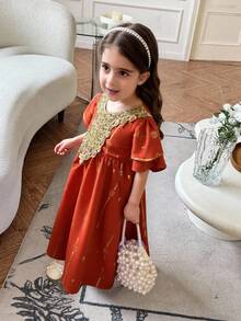 DAZY Girls (Toddler) Casual Dress, Autumn - Red - View 3