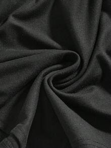 ROMWE Y2K Cute Casual Piano Key Print Collared Cropped Camisole Top With Side Slits For Women - Black - View 4