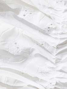 Vivid Eden Áo kiểu nữ đi nghỉ mát, khoét lỗ, thêu họa tiết, thắt eo, xếp ly. - trắng - Xem 10