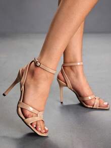 CUCCOO SZL Kvinnors klackade sandaler - Spegel aprikos - Visa 7