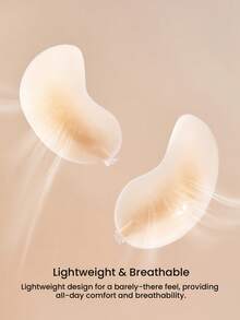 LUVLETTE Reusable Sticky Self-Adhesive Backless Strapless Perforated No-Show Silicone Lift-Air Up Bra-Vanilla - Vanilla - View 5