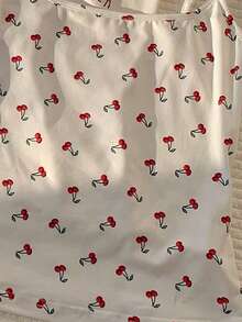 3件套少女吊带背心，粉色、白色、樱桃红、小鹿图案、碎花，适合夏季、户外、海滩、度假穿着，舒适百搭，乡村风格。 - 彩色 - 查看 5