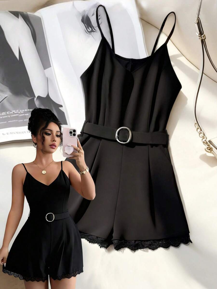 Franclia Bộ áo liền quần không tay dáng ôm mới dành cho nữ, thích hợp cho mùa xuân/hè. - màu đen - Xem 1