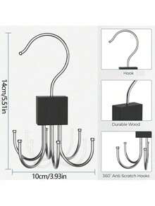 衣柜腰带挂架，坚固的木质腰带架，衣柜配件，腰带收纳架，适用于衣柜整理和储物装饰，节日装饰，房间装饰，家居装饰，卧室装饰，收纳架，家居收纳，白色T恤女装，黑色裤子女装，女士冬季服装，连衣裙 - Wood - 查看 4