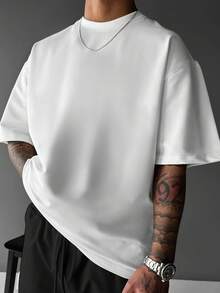 Manfinity Dauomo Men's Letter & Cartoon Print Casual Versatile Daily Wear Short Sleeve T-Shirt - Multicolor - View 2