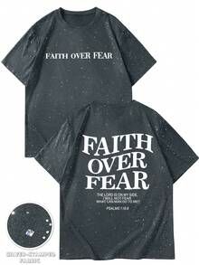 Manfinity EMRG 银箔字母印花休闲圆领短袖T恤，夏季 - 灰色 - 查看 2