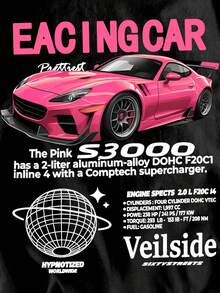 EMERY ROSE Camiseta de manga corta de cuello redondo casual con estampado de letras y coches de carreras para mujer, verano - Negro - Ver 5