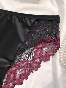 女士优雅性感蕾丝拼接内裤 - 彩色 - 查看 12