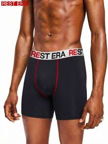 SHEIN 3条装 男士字母印花休闲日常平角内裤 - 彩色 - 查看 3