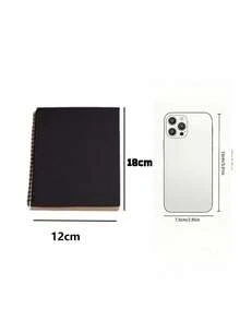 STONEGO 1 件 B6 速写本，软封面螺旋笔记本牛皮纸封面空白速写本，100 页/50 张牛皮纸封面空白速写本，用于速写、书写和日记本补充装，黑色卡片纸封面白色内页，返校，学校用品 - 卡其色 - 查看 5