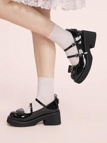 CUCCOO DOLLMOD Black Fashion Ladies Platform Mary Jane Lolita Wear - Black - View 5