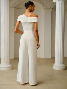 ZEYLAH Mono asimétrico de unicolor de moda para primavera y verano - Blanco - Ver 3