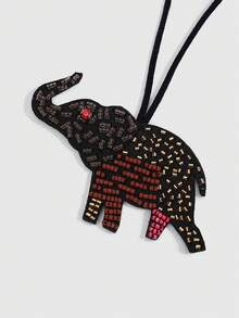SHECARRY 1pc Stylish Handmade Beaded Elephant Pendant, Elephant Decorative Lanyard - Multicolor 3 - View 4