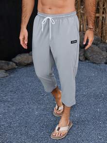 VENTUSAIL Men's Light Grey Straight Leg Capri Pants - Light Grey - View 2