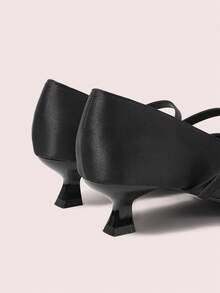 CUCCOO DOLLMOD Tacones altos de diseño con hebilla para uso diario de las mujeres - Negro - Ver 9