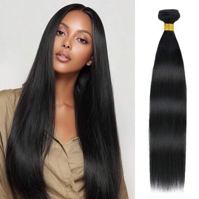 Straight Bundles Human Hair 100% Remy 1 Pc Bundles Human Hair Extensions For Women Natural Black Color