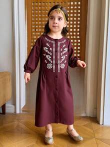 DAZY Girls (Toddler) Casual Dress, Autumn - Burgundy - View 4