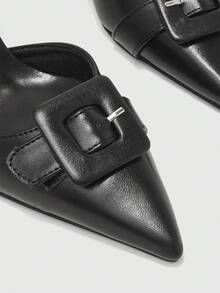 CUCCOO BIZCHIC Women's Fashion High-Heeled Shoes, Four-Season Closed Toe Sandals, Thin-Heeled Closed Toe Slippers, New Spring And Summer Belt Holiday Party Party Closed Toe Shoes, Pointed Outdoor Sexy Thin Belt Women's Sandals - Black - View 8