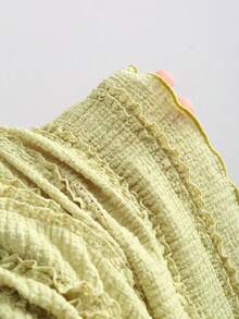 Sweetra Strapless Crop Top And Front Tie Fishtail Skirt Set, Suitable For Vacation, Outing, Birthday Party - Green - View 6