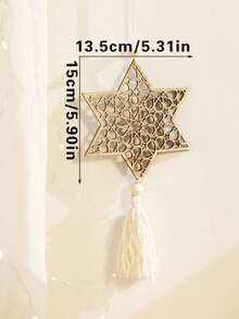 1 Pieza Colgante de Luna y Estrella de Madera con Borlas, Decoración de Luna Caqui, Adecuado para Bodas, Fiestas de Cumpleaños, Manualidades y Regalos - Colgante de madera - Ver 10