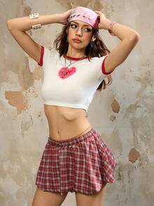 Rina Fox Women's Casual Plaid Ruffle Hem Mini Skirt, Summer - Multicolor - View 5