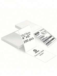 100/ 200PCS White Thermal Shipping Label Paper 4X6 Inches Compatible With Label Printer For Packaging Mailing Business Home Office Use Multipurpose Sticker Adhesive Paper Holiday - White - View 8