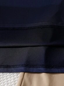 SHEIN Bộ 2 món áo polo và quần short kiểu dáng lịch lãm dành cho bé trai, phối màu tương phản, thích hợp mặc hàng ngày, đi làm và đi học. - Nhiều màu - Xem 3