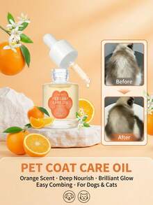 PETSIN Concentrated Coat Oil For Dogs & Cats | Sweet Orange Scented Leave-In Treatment With Dropper, 0.67 Fl Oz | For Deep Nourishment, Shine & Easy Comb-Out Of Mats & Knots - Multicolor - View 1