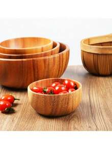 1 chiếc, bát gỗ keo đựng trái cây và salad, bát cơm kiểu Nhật, bộ đồ ăn Ramadan bằng gỗ đơn, dụng cụ nhà bếp, bát súp bằng gỗ. - Nhiều màu - Xem 4
