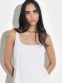 KSTM Set coordinato da donna composto da canotta a costine e pantaloni palazzo a gamba ampia, outfit casual estivo senza maniche - Albicocca - Visualizzare 6