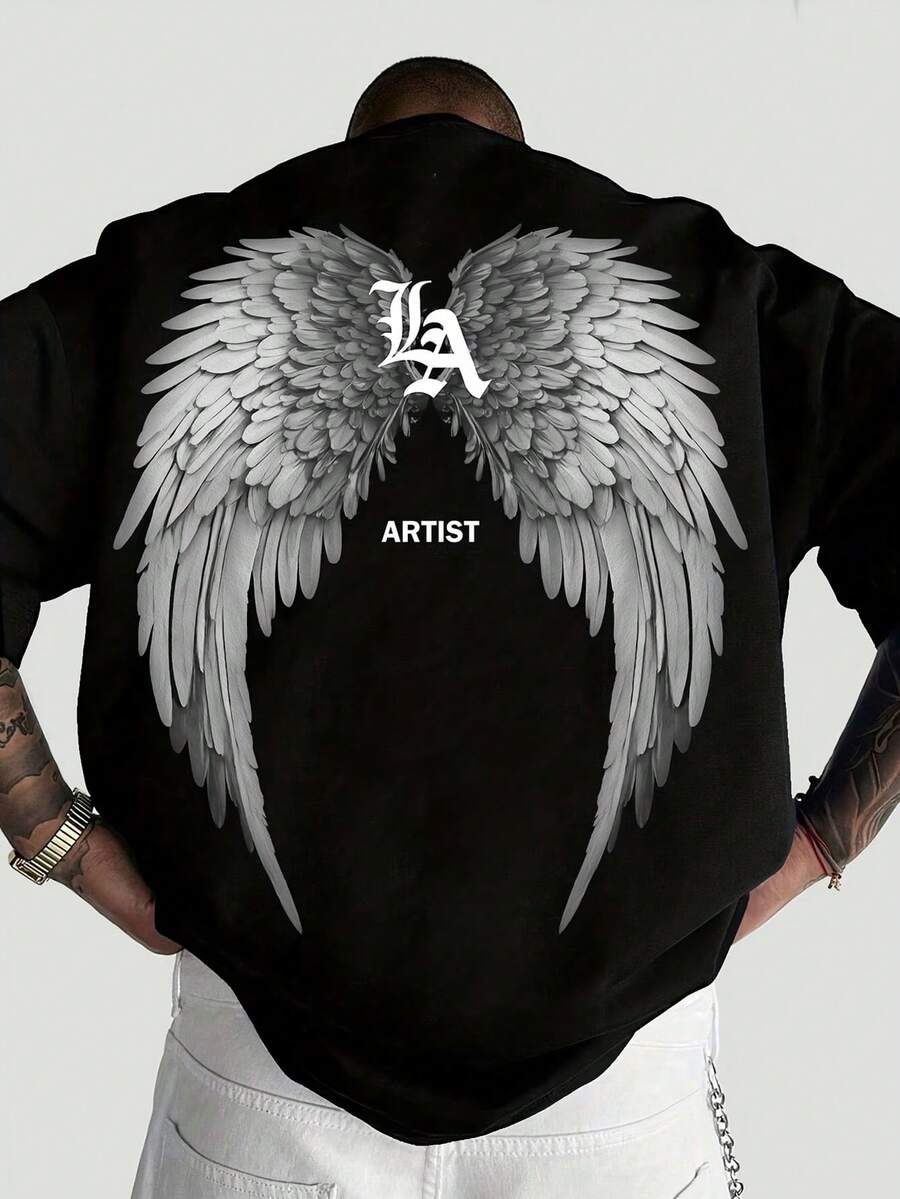 Manfinity Men's Minimalist Printed Round Neck Short Sleeve T-Shirt - Multicolor - View 1