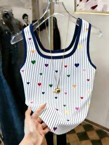 Resyla Best-Selling Contrast Color Fitted Tank Top For Women - Blue - View 4