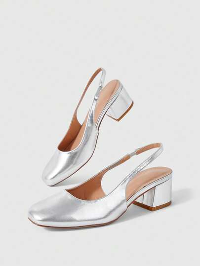 Sleekvia Women's Square Toe Back Tripping With Dew Heel Thick Heel Shoes, Workplace Commuting Light And Elegant Exquisite Work Shoes. Medium And High Heel Color Scheme Cloth Thick Heel. Slip-On Mueller Shoes, Suitable For Commuting, Dating, Parties, Holidays, Weddings, Wearing Light Women's High Heels Spring And Summer Four Seasons Workplace Festivals Street Fashion Classic Sandals Elegant Temperament Women's Shoes